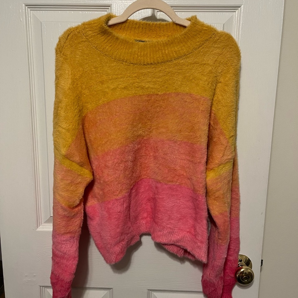 Mock Turtleneck Fuzzy Pullover Sweater